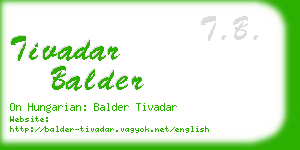 tivadar balder business card